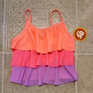 🌻 3/$10 Tiered Ruffle Swim Tankini Top